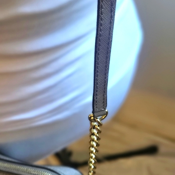 Michael Kors  Cocoa Brown Leather Crossbody / Shoulder Bag Gold Chain Detail - Picture 5 of 12